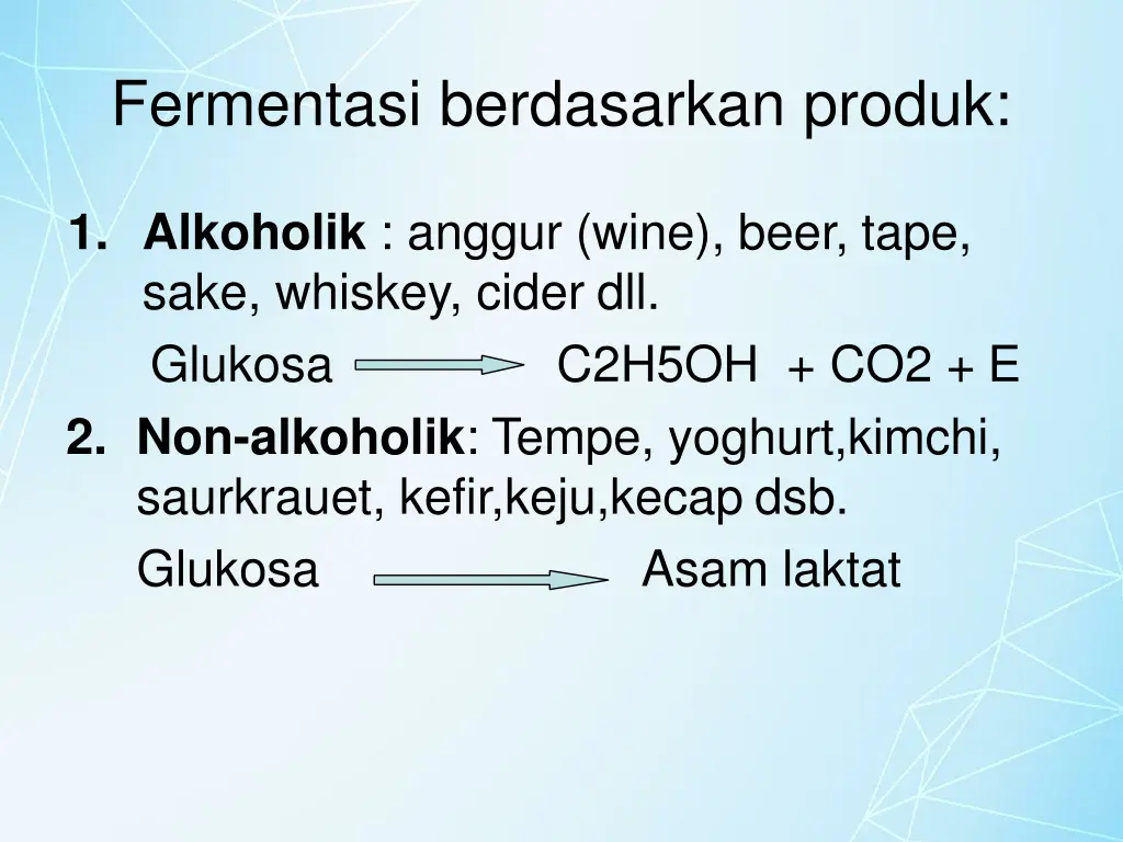 fermentasi berdasarkan produk