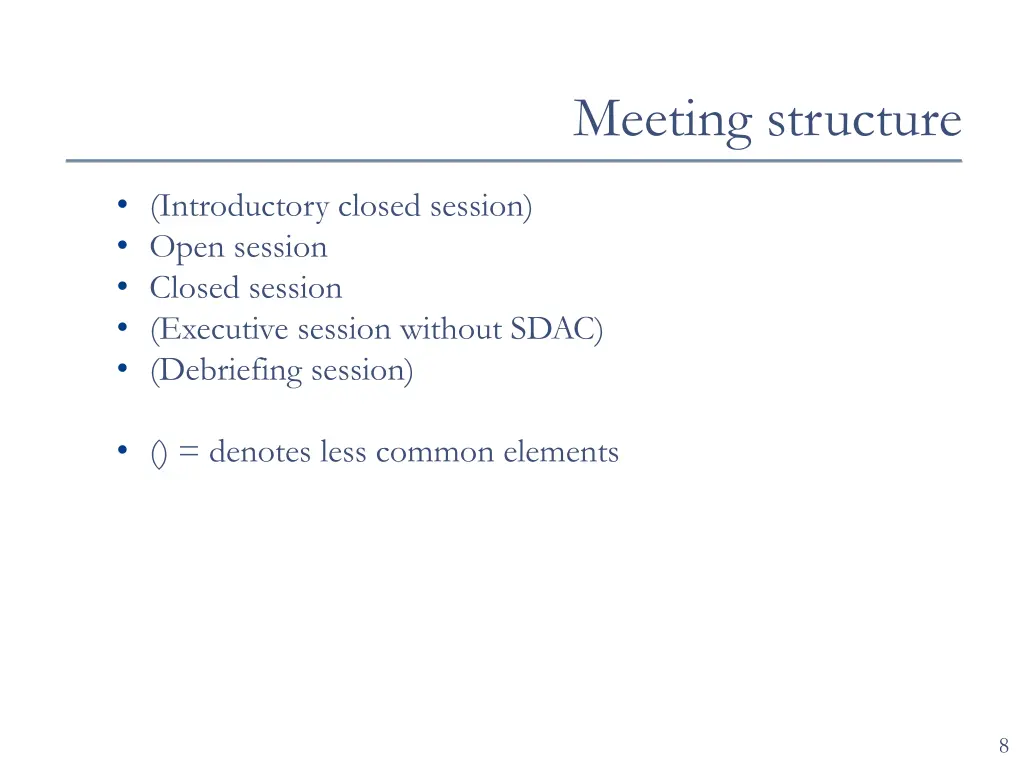 meeting structure