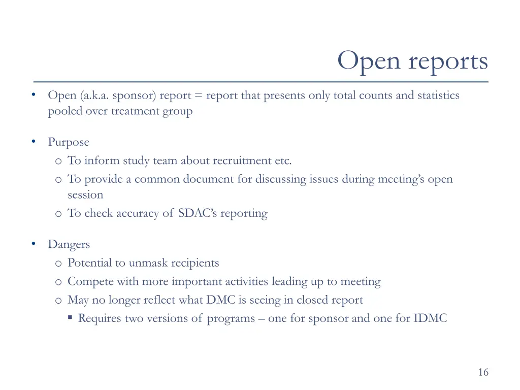 open reports