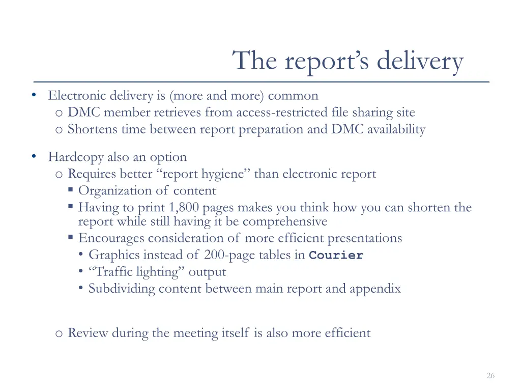 the report s delivery 2
