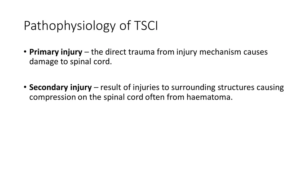 pathophysiology of tsci