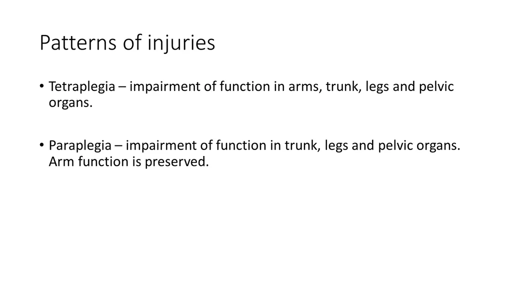 patterns of injuries