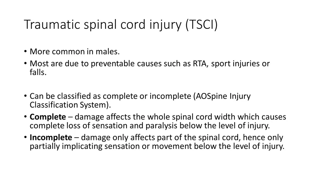 traumatic spinal cord injury tsci