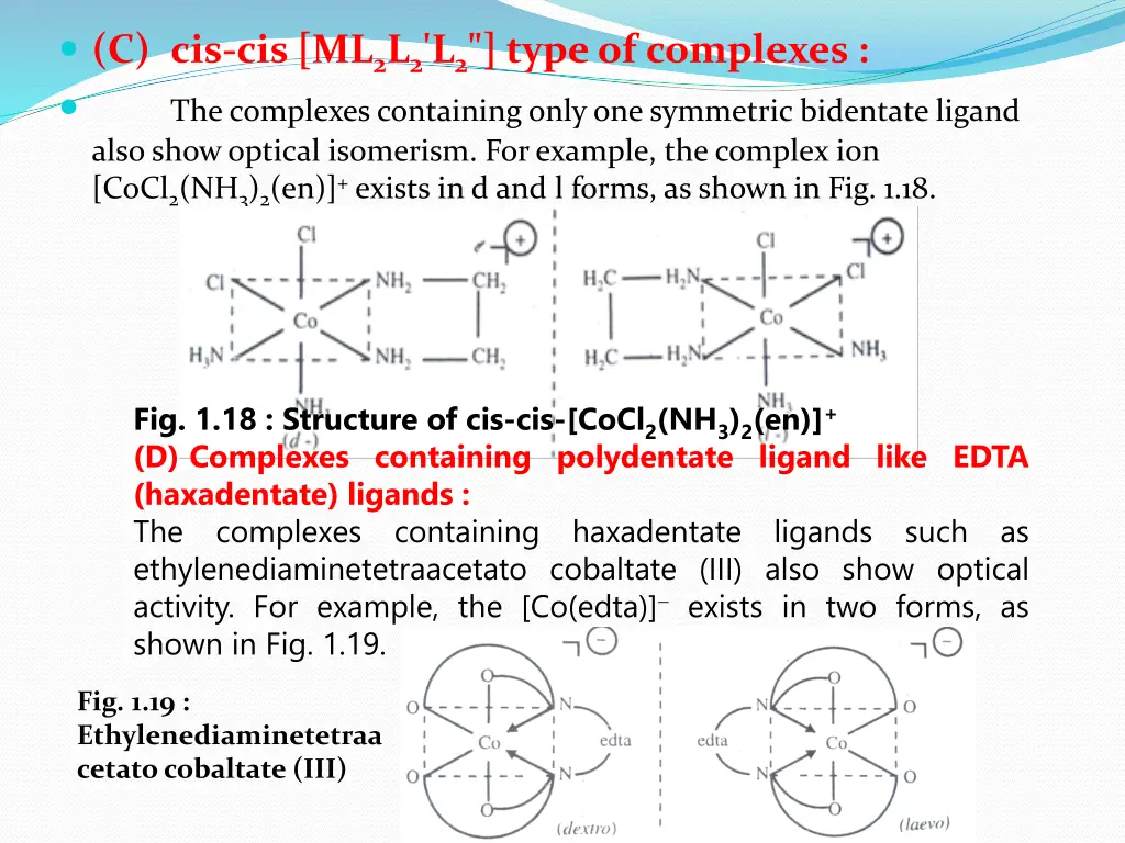 c cis cis ml 2 l 2 l 2 type of complexes