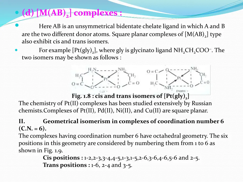 d m ab 2 complexes here ab is an unsymmetrical
