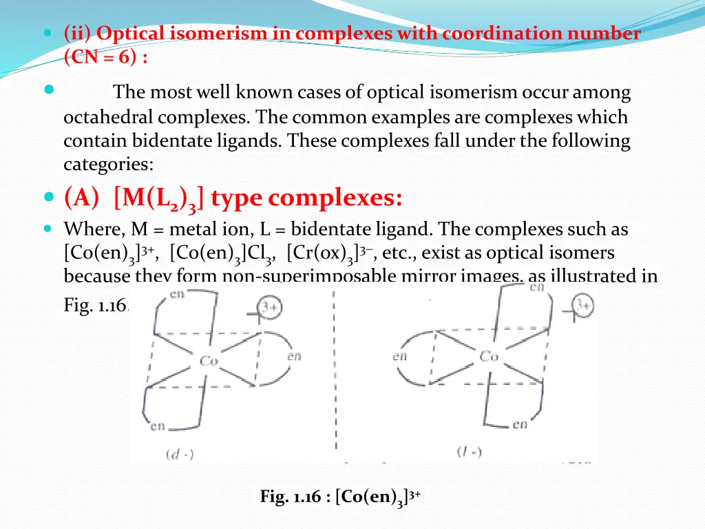 ii optical isomerism in complexes with