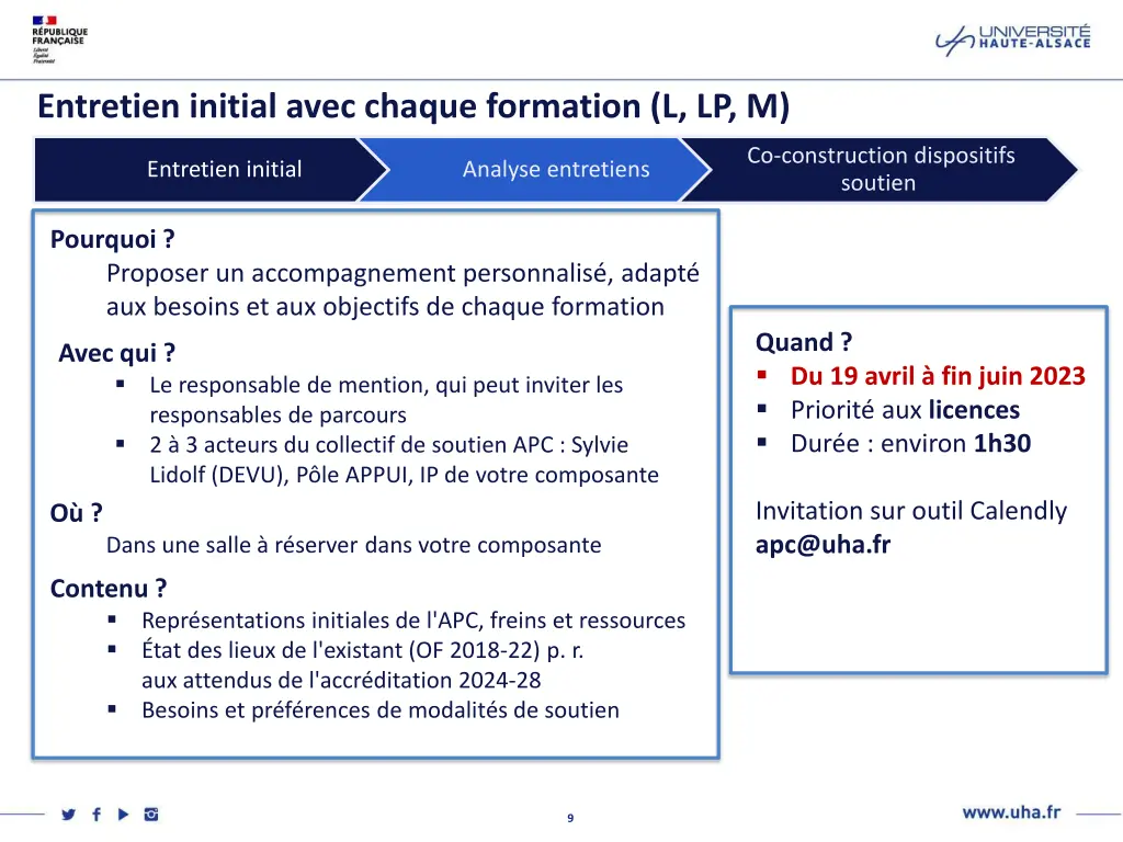 entretien initial avec chaque formation l lp m