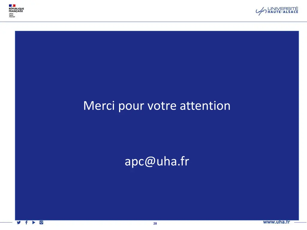 merci pour votre attention