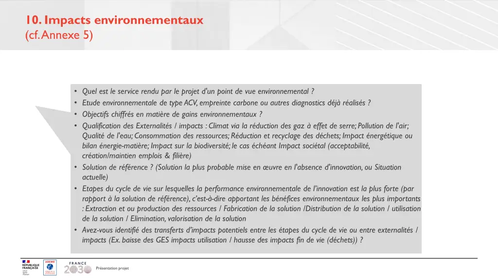 10 impacts environnementaux cf annexe 5