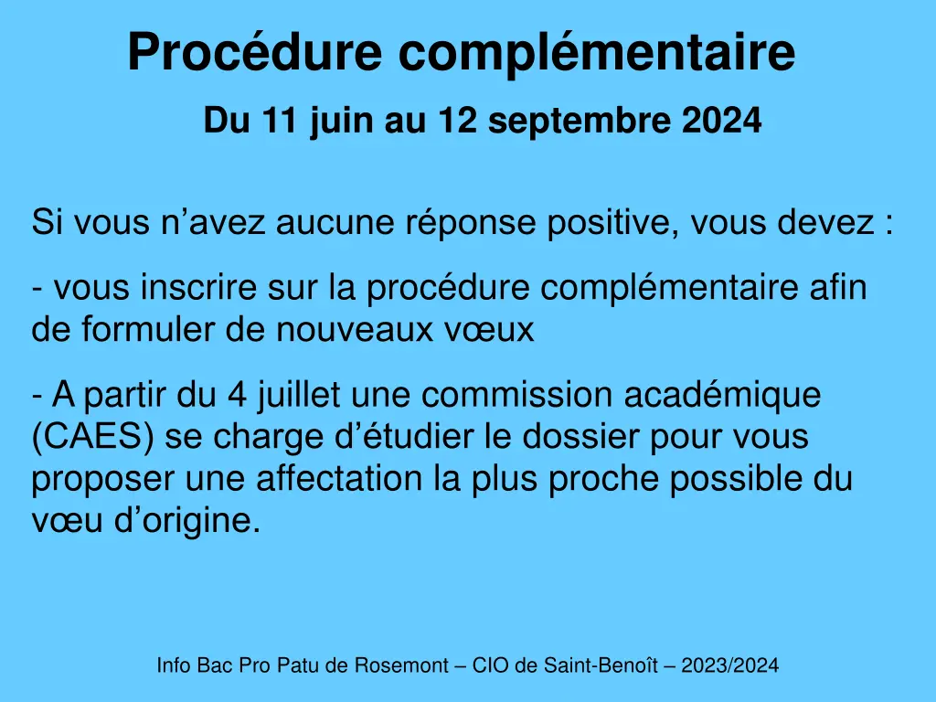 proc dure compl mentaire du 11 juin