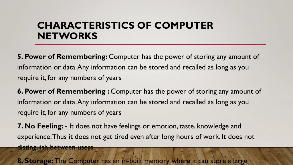 characteristics of computer networks 1