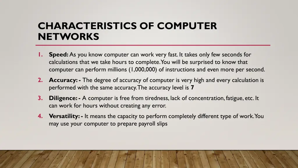 characteristics of computer networks