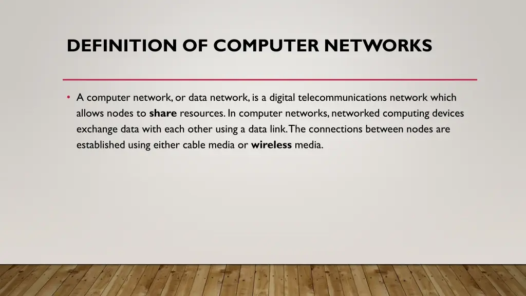 definition of computer networks