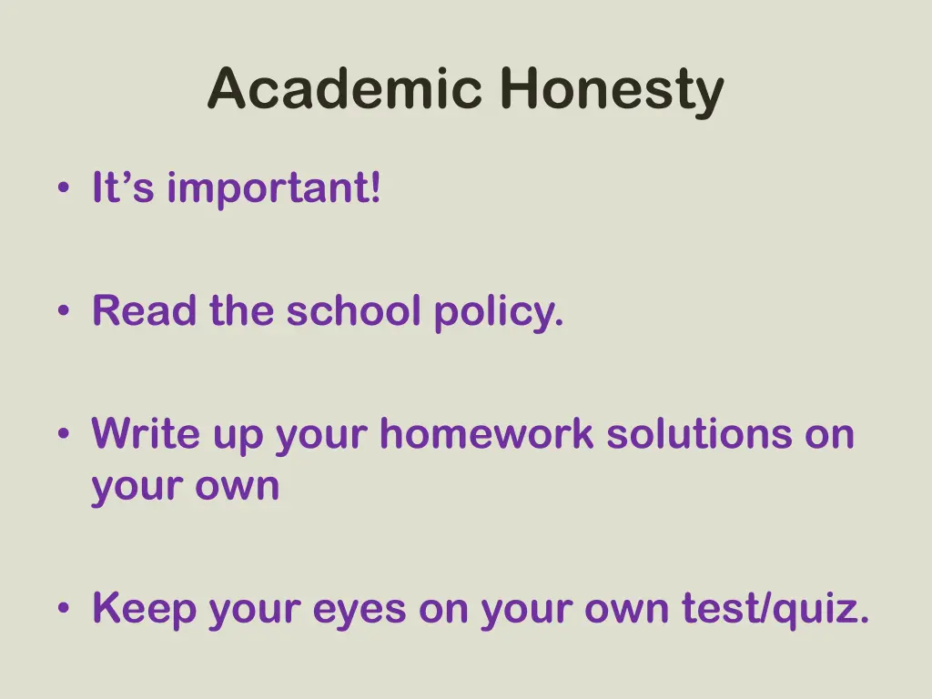 academic honesty