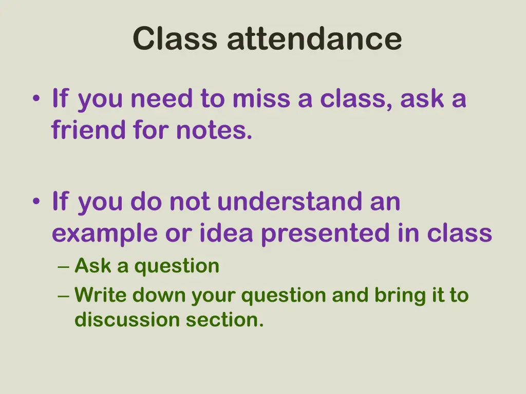 class attendance