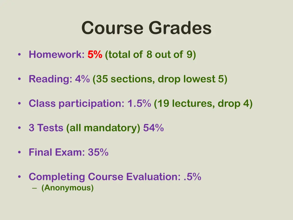 course grades 2