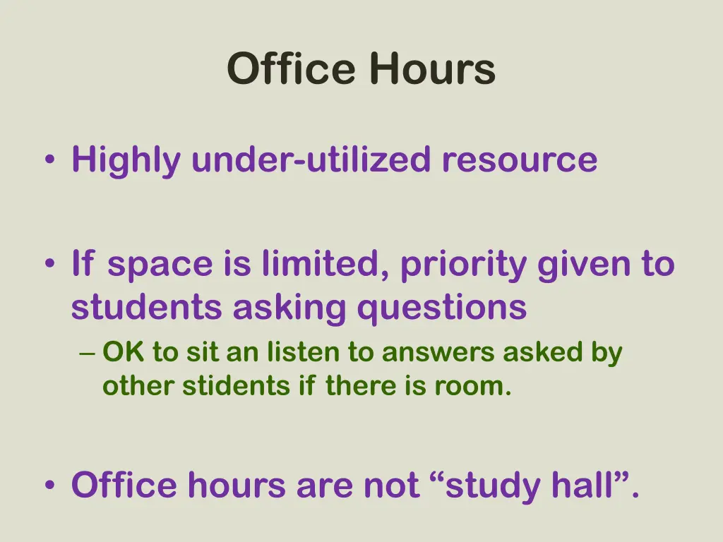 office hours