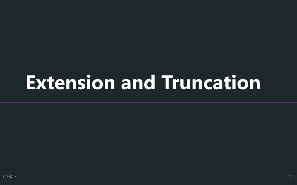 extension and truncation