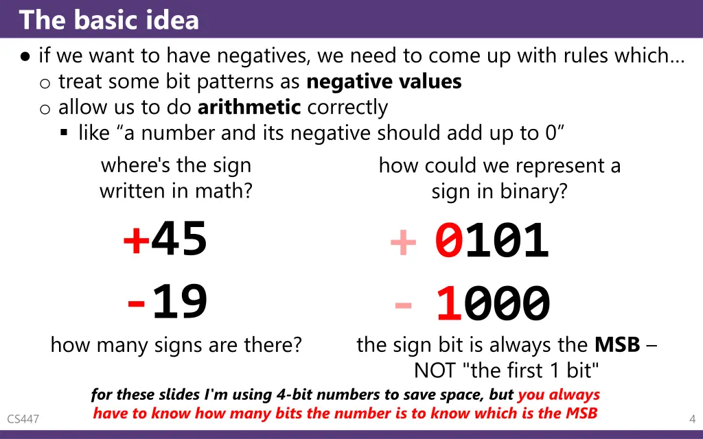 the basic idea if we want to have negatives