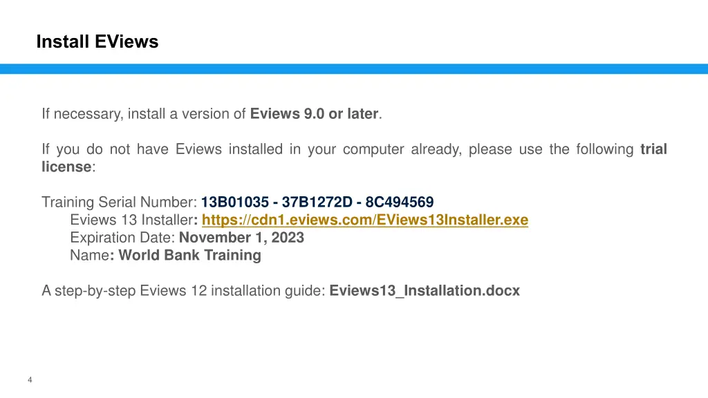 install eviews