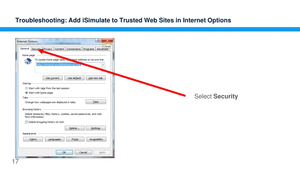 troubleshooting add isimulate to trusted 1