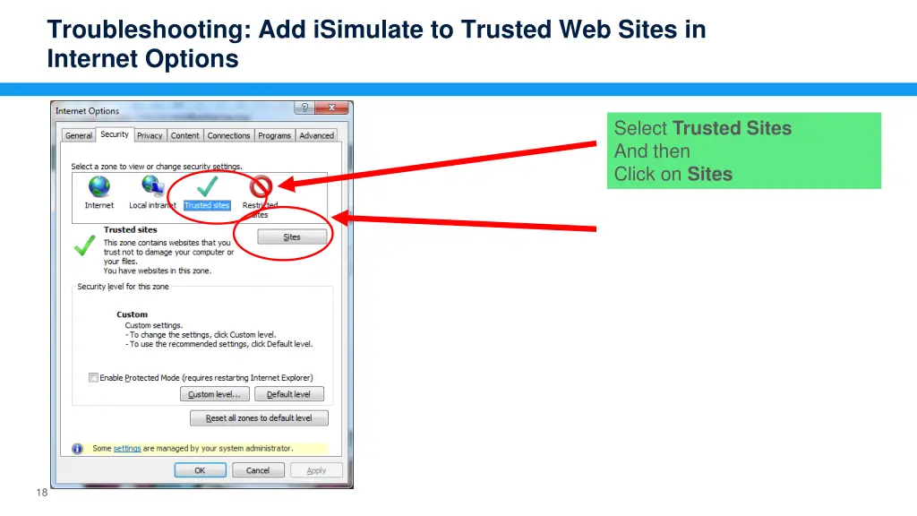 troubleshooting add isimulate to trusted 2