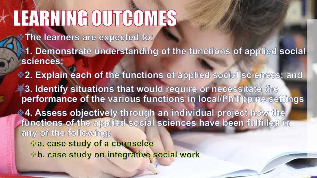 learning outcomes learning outcomes the learners