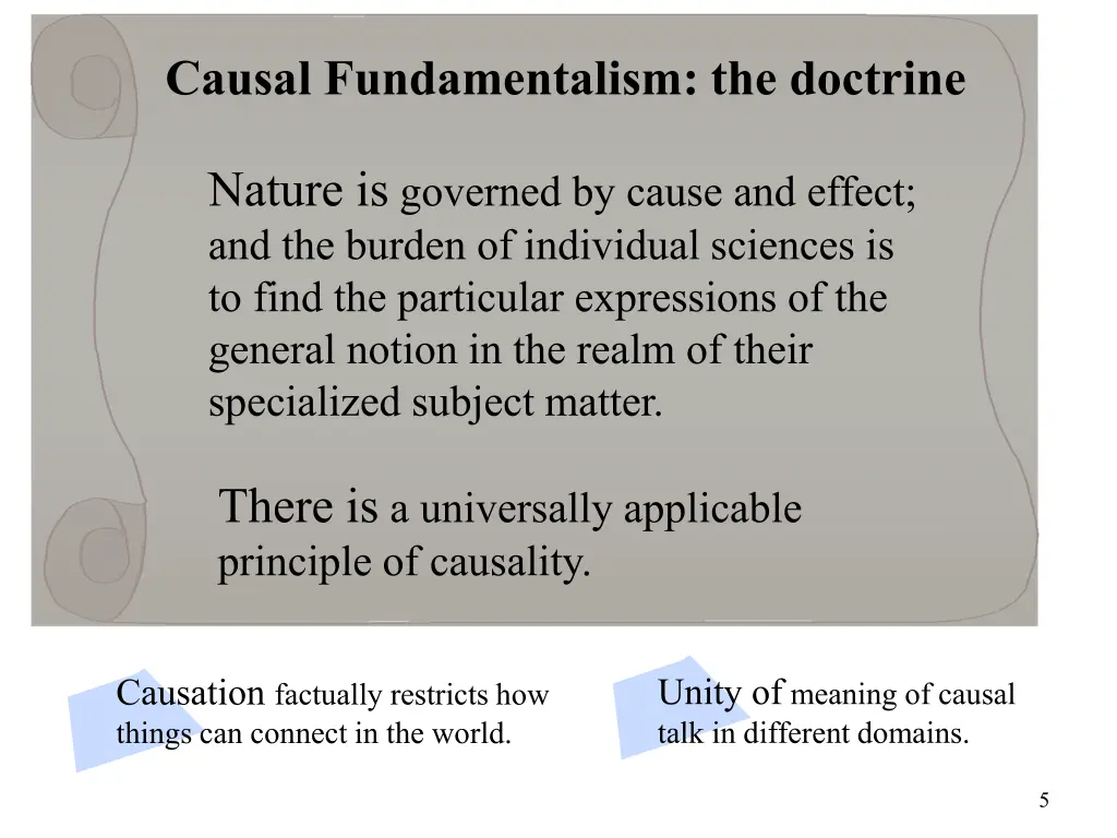 causal fundamentalism the doctrine