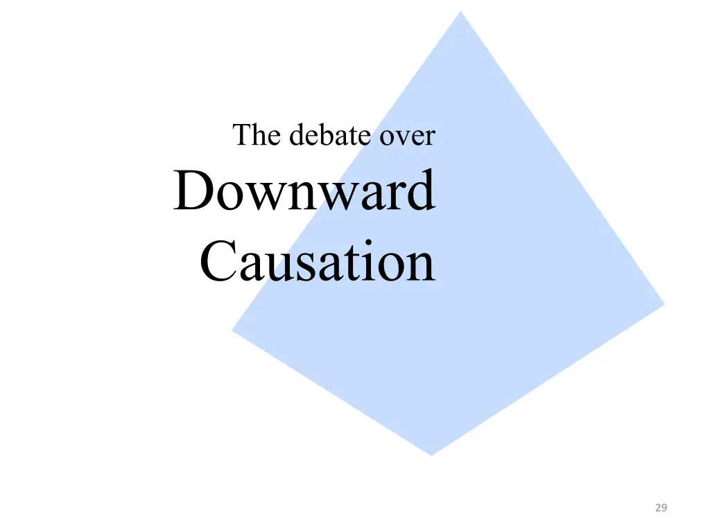 the debate over downward causation