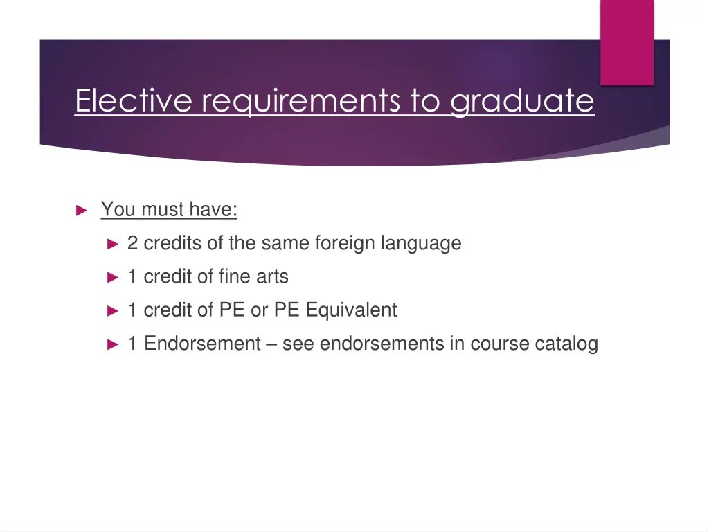 elective requirements to graduate