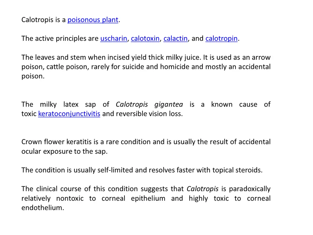 calotropis is a poisonous plant