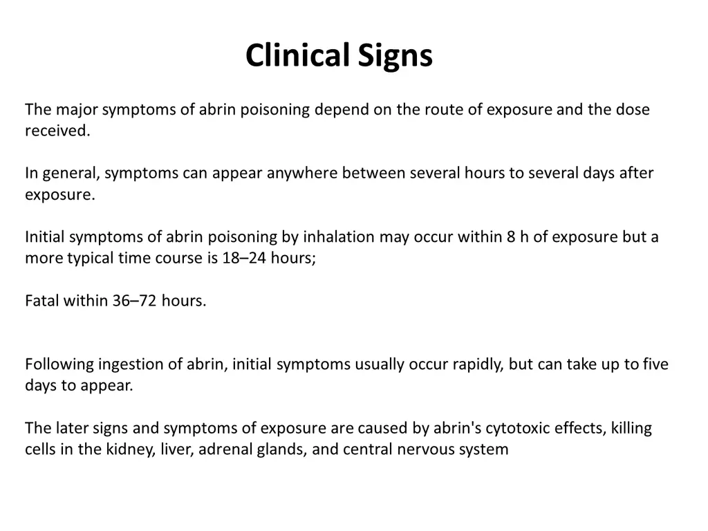 clinical signs