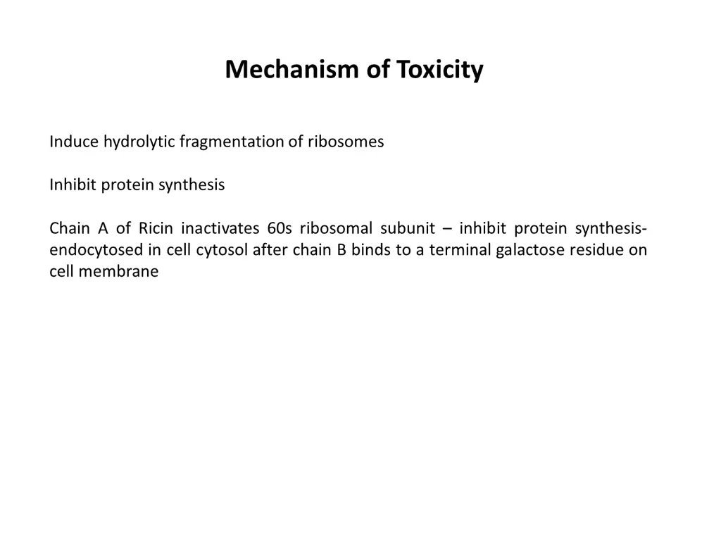 mechanism of toxicity