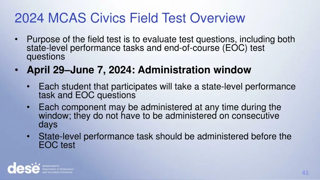 2024 mcas civics field test overview