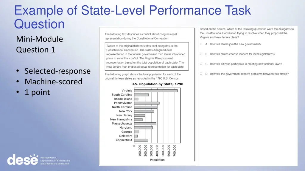 example of state level performance task question