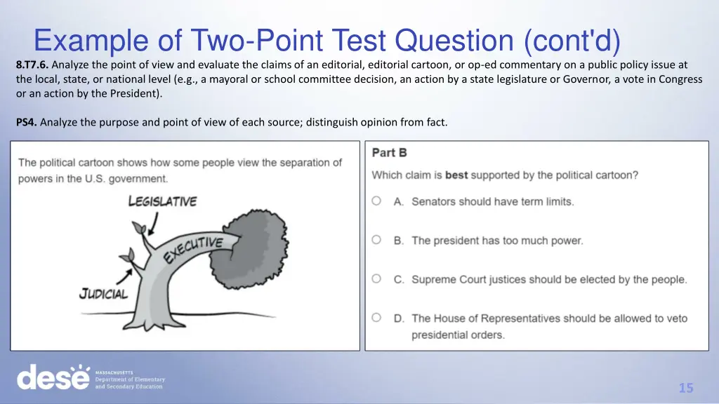 example of two point test question cont