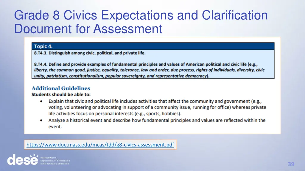 grade 8 civics expectations and clarification 1