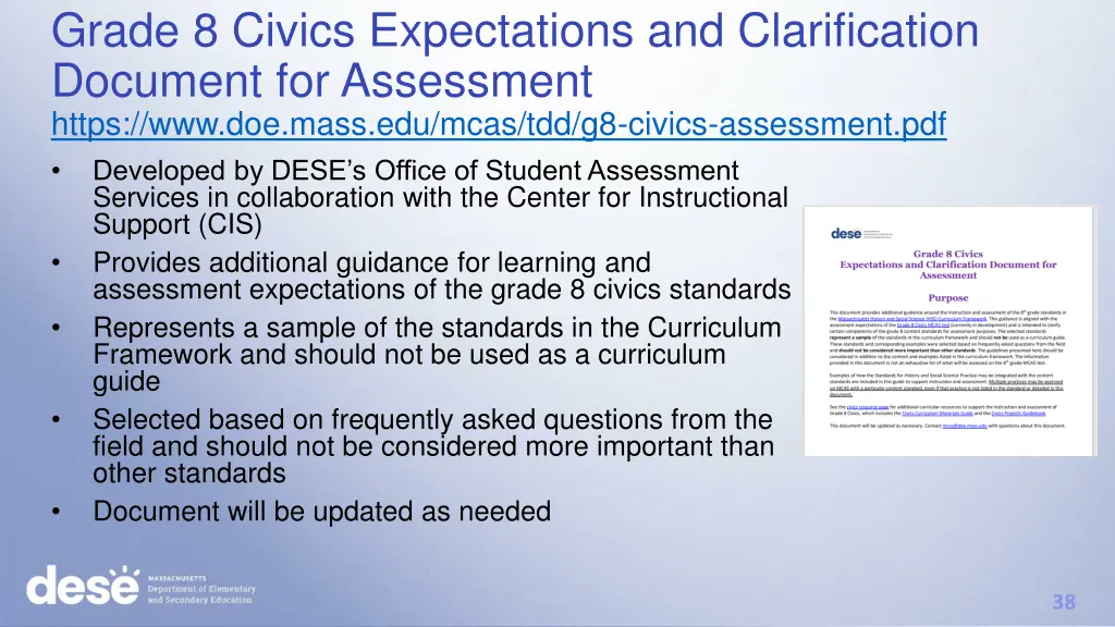 grade 8 civics expectations and clarification