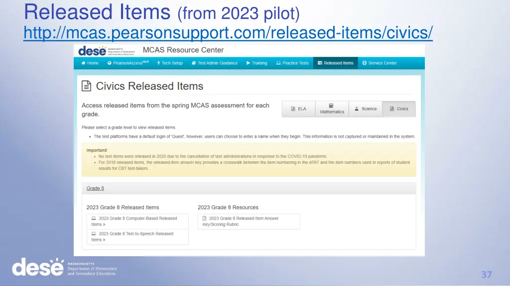 released items from 2023 pilot http mcas