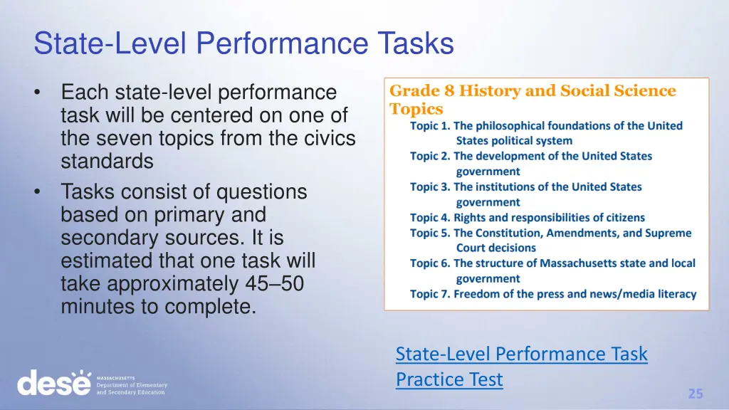 state level performance tasks