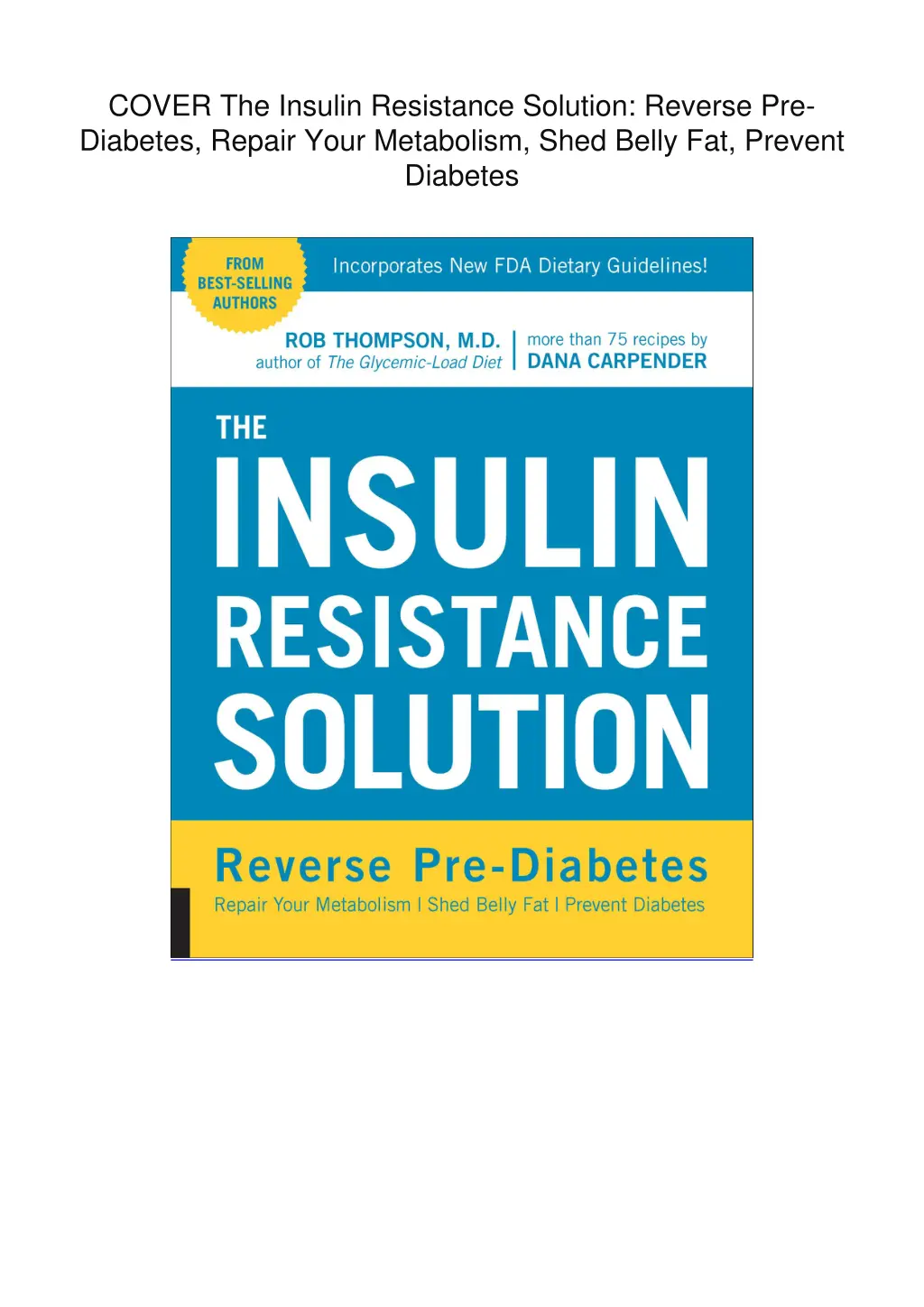 cover the insulin resistance solution reverse