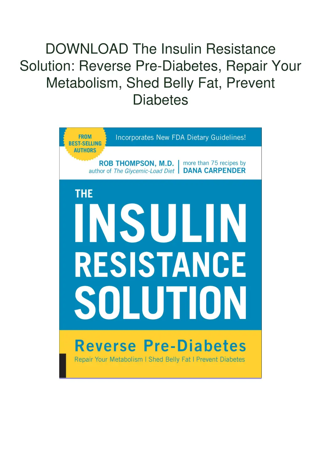 download the insulin resistance solution reverse