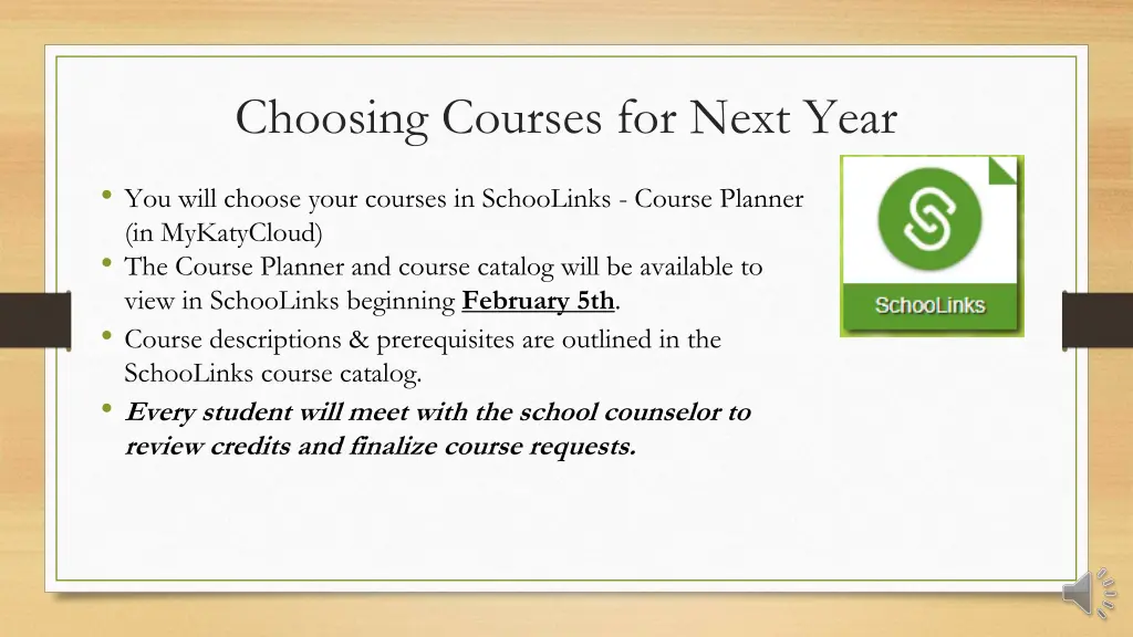 choosing courses for next year