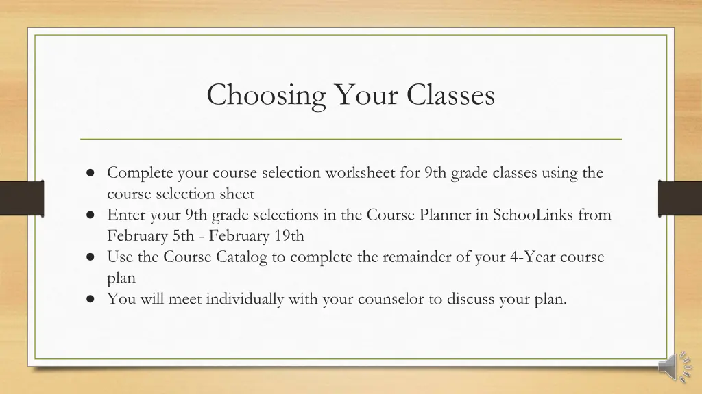 choosing your classes