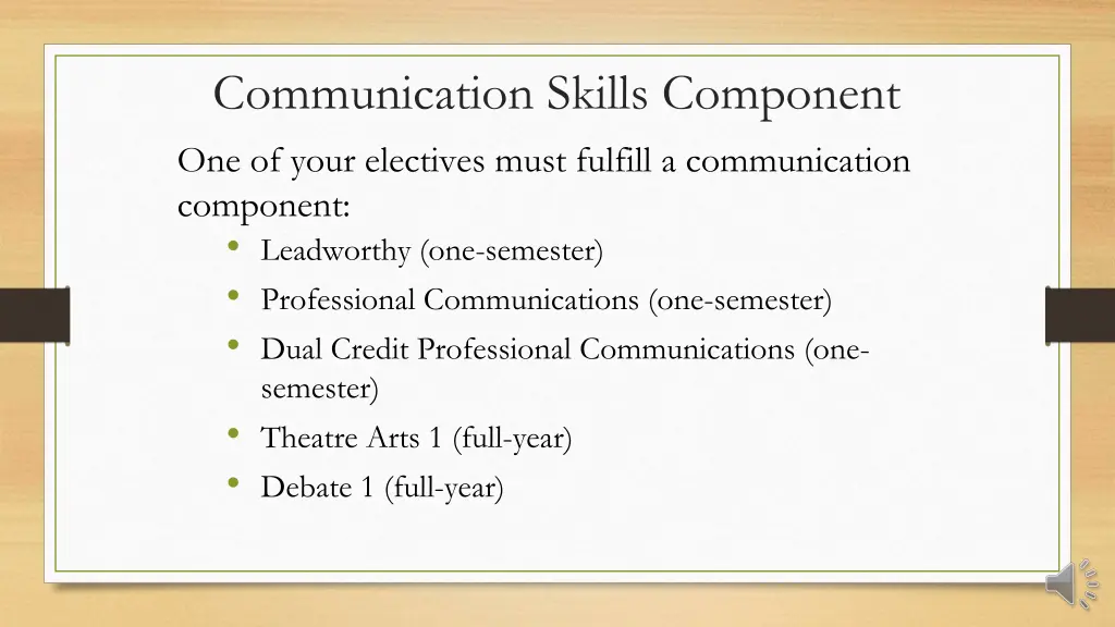 communication skills component one of your