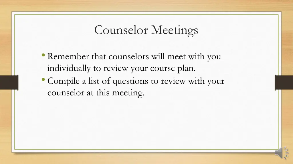 counselor meetings