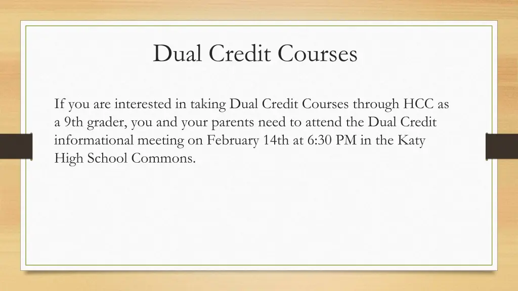 dual credit courses