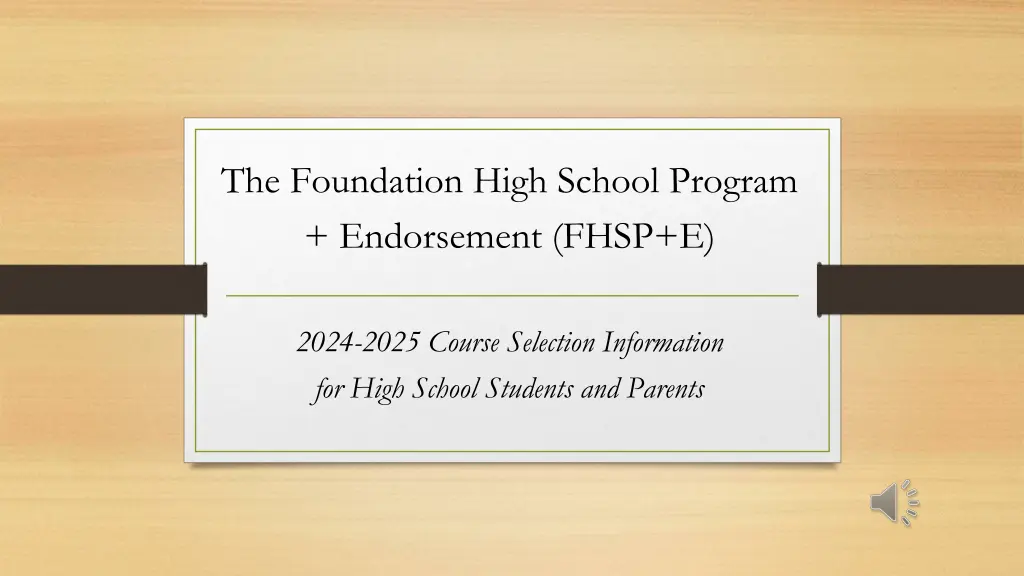 the foundation high school program endorsement