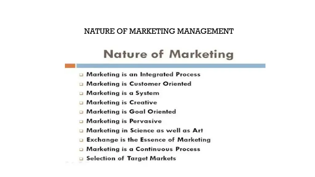 nature of marketing management