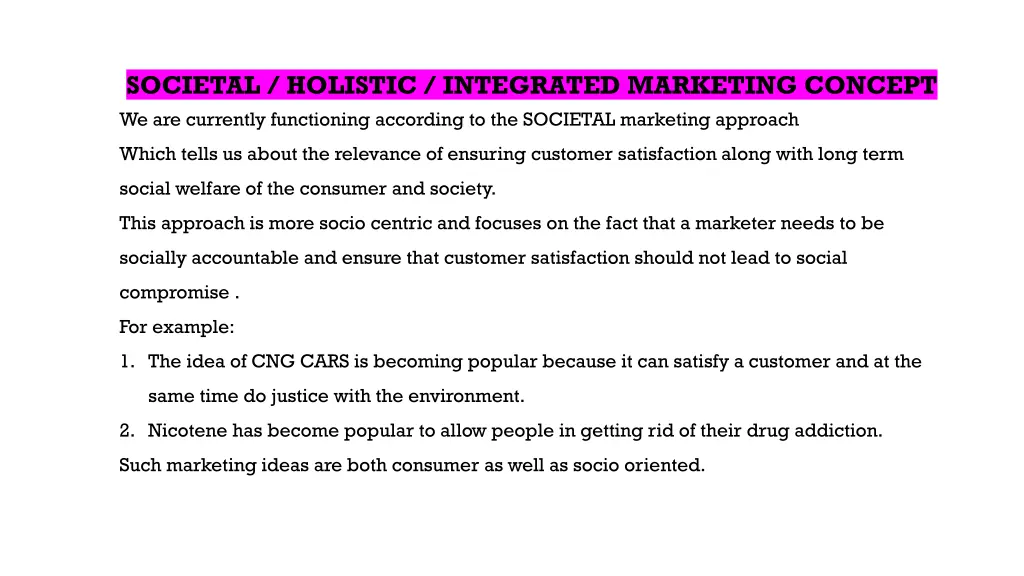 societal holistic integrated marketing concept